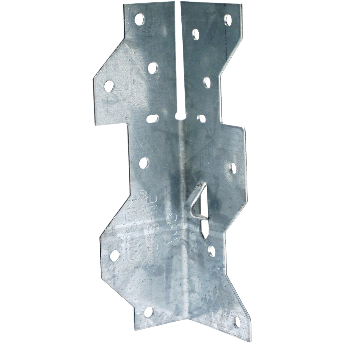 Galvanized steel framing angle connector with multiple holes for fastening in lumber and building materials collections
