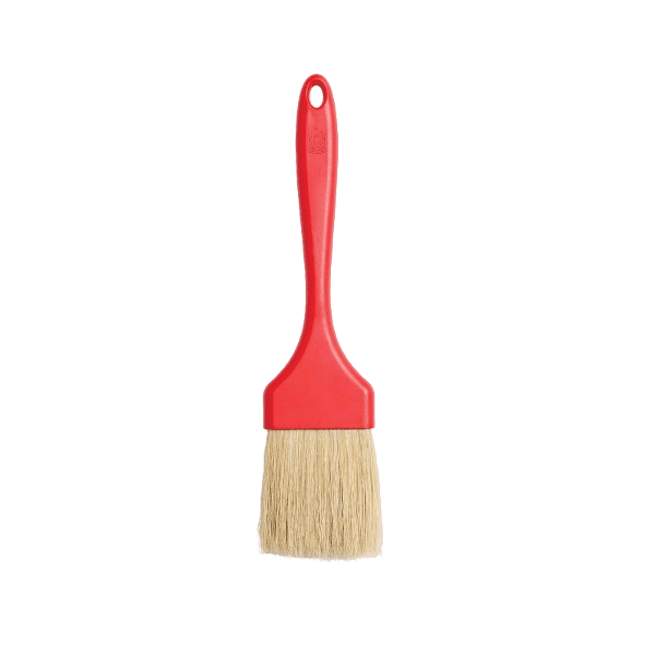 Pastry brush with natural boar bristles and red handle, ideal for baking and kitchen gadgets under $50 collection