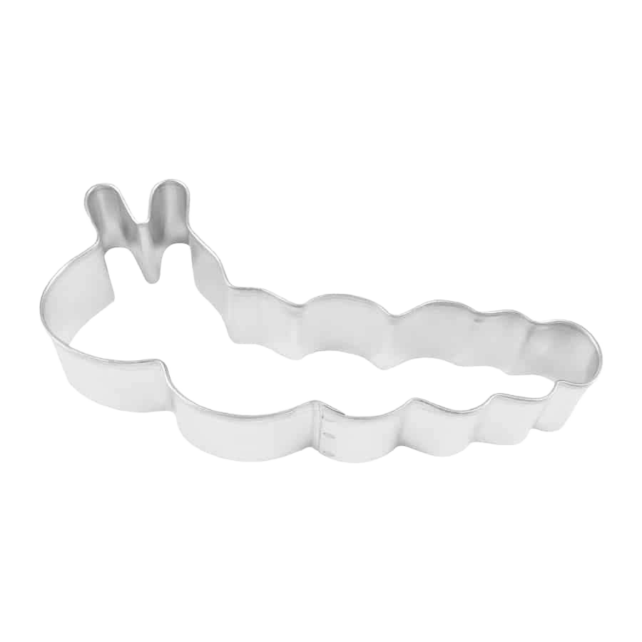 Tinplated steel cookie cutter shaped like a caterpillar for use in kitchenware and bakeware collections under $50