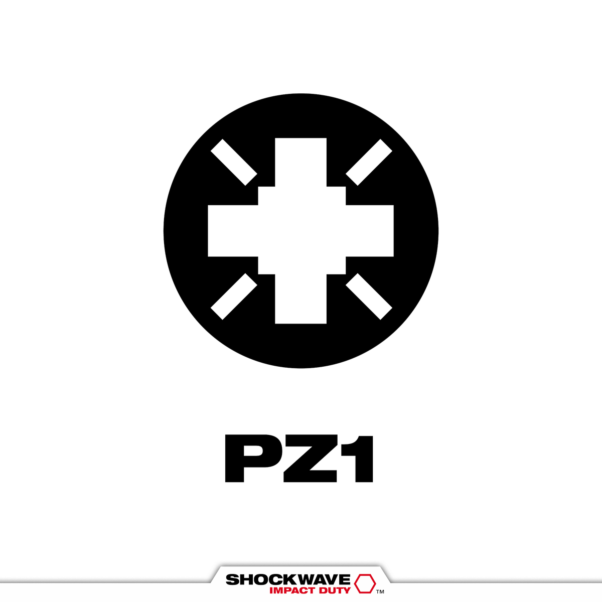 Milwaukee SHOCKWAVE™ Impact Duty 1" Pozidriv #1 Insert Bits, 2-Pack