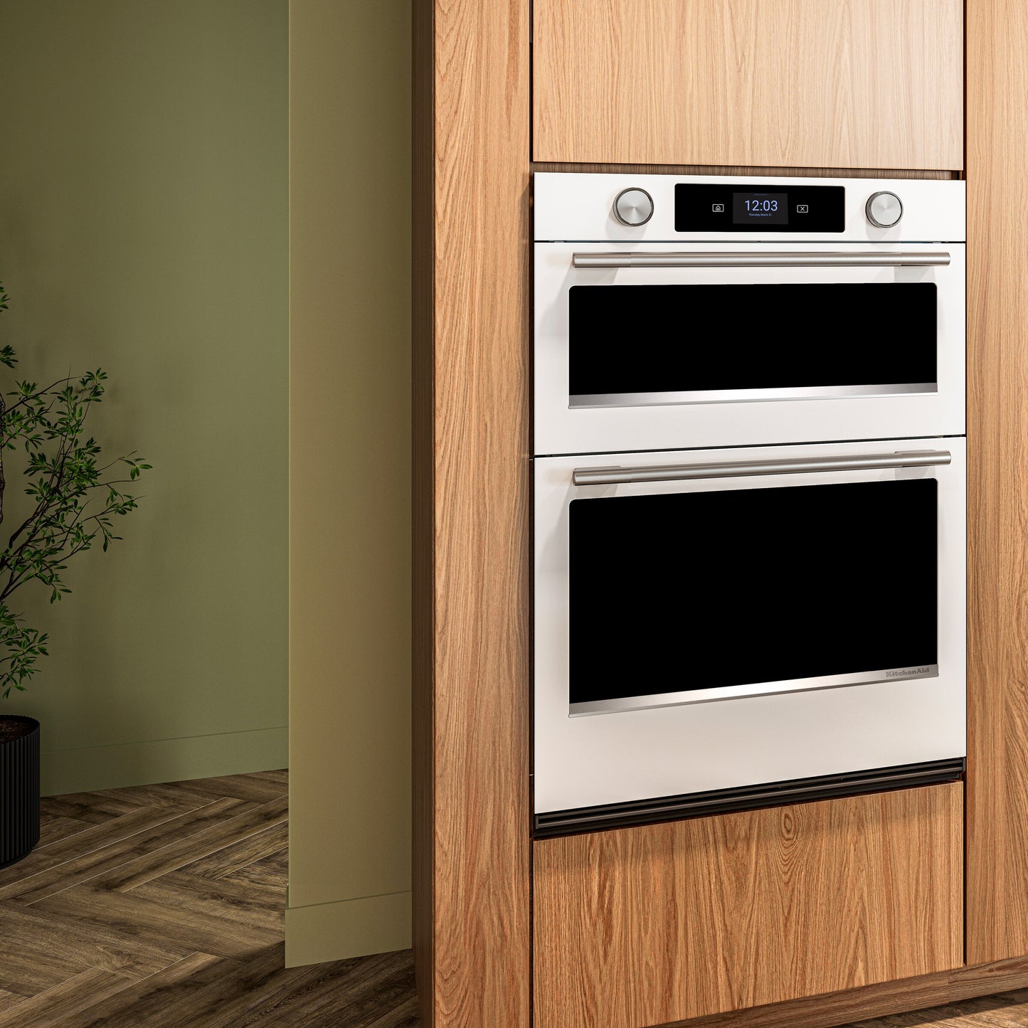 30-inch Smart Electric Combo Wall Oven with Assisted Cooking Modes - White