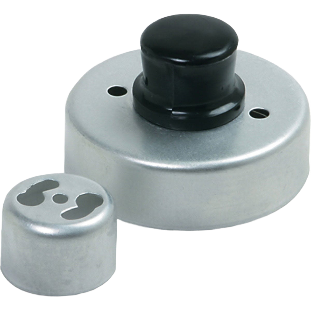 Metal donut cutter with removable center and black plastic handle in kitchenware and bakeware under $50 category