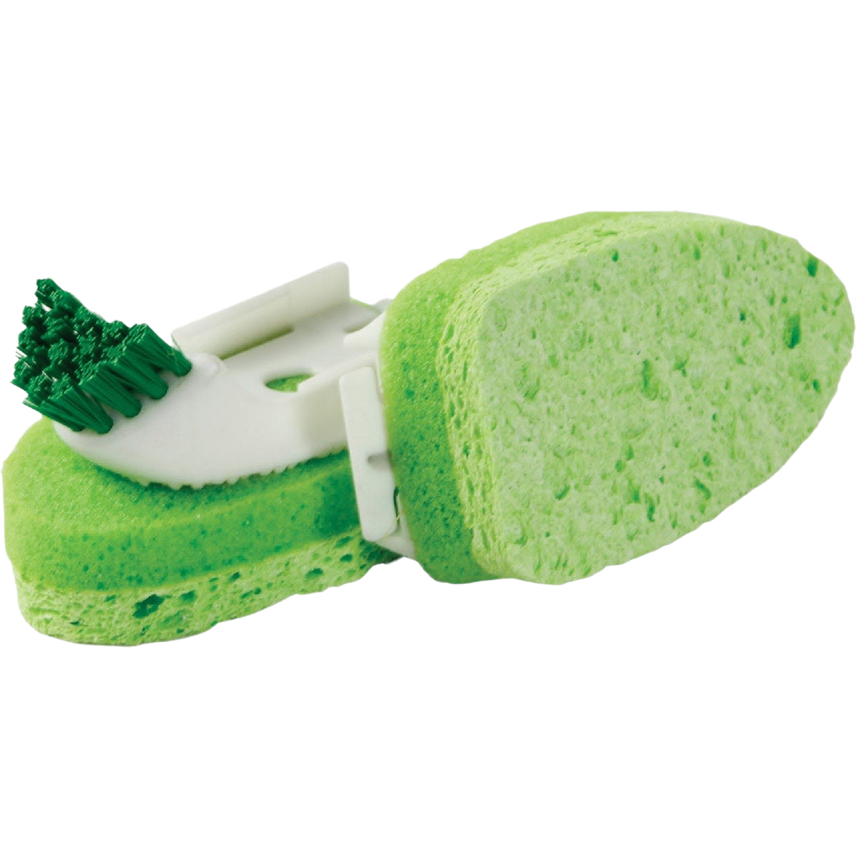 Green polypropylene and recycled PET brush refills with scrubber, cleaning tools suitable for home improvement and under $50 collection