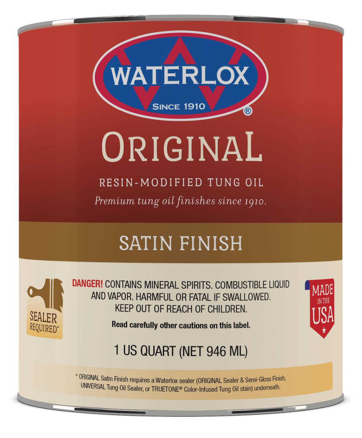 Waterlox Original Clear Satin Wood Finish, 1 Quart