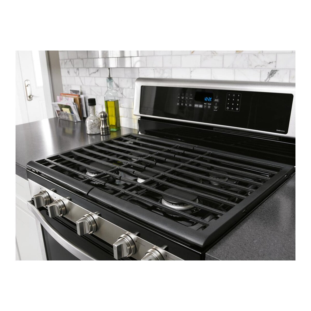 6.0 Cu. Ft. Gas Double Oven Range with EZ-2-Lift™ Hinged Grates