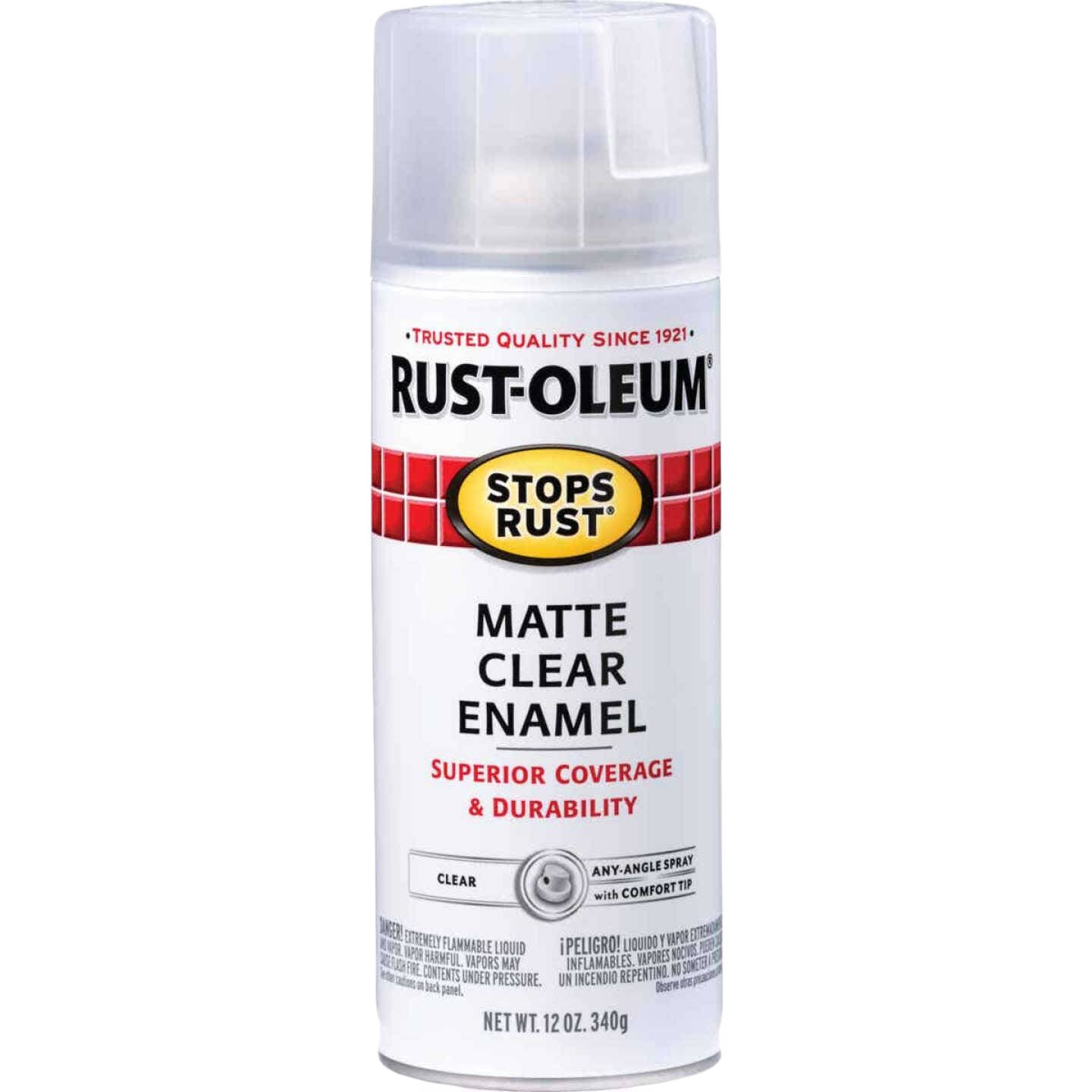 Rust-Oleum Stops Rust Matte Clear Enamel Spray Paint, 12 oz.