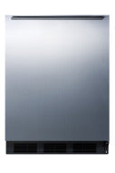 Freestanding stainless steel 24-inch wide all-refrigerator with front vent grille in kitchen appliances category