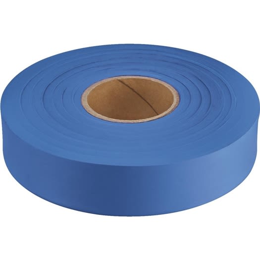 Roll of durable blue plastic flagging tape for marking in woodworking and measuring tools under $50