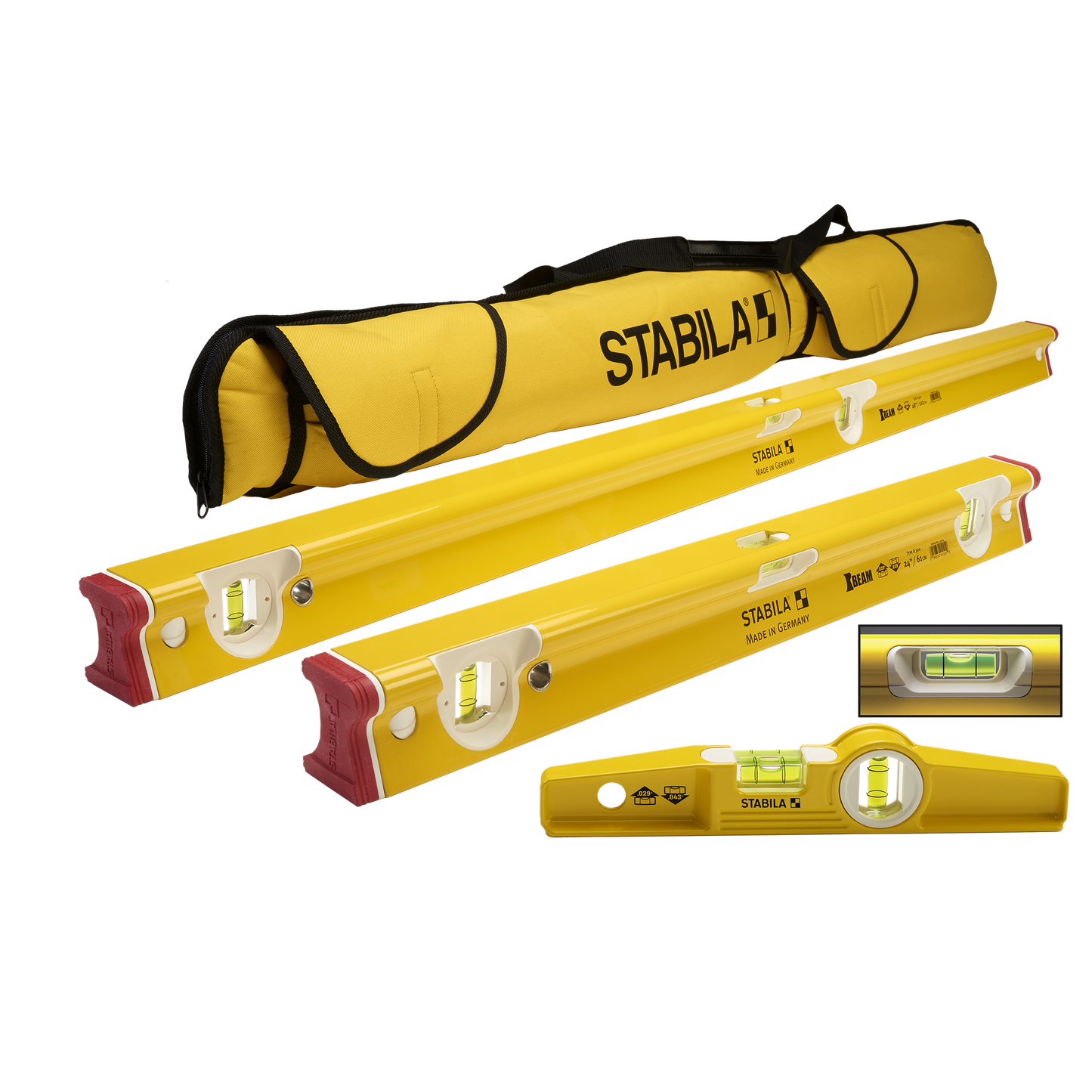 Stabila Type 196 R Beam 3-Pc Level Set w/Carrying Case