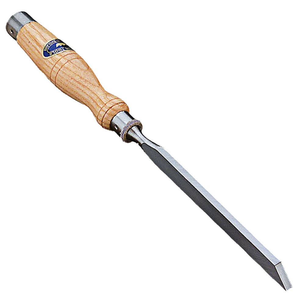 Wood-handled mortising chisel with steel blade for precise woodworking in home improvement projects