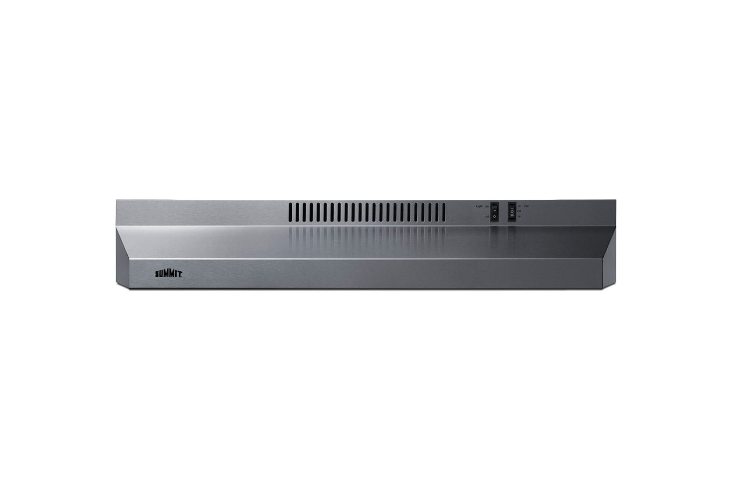 Sleek stainless steel 30" under cabinet convertible range hood with vent and control switches, part of Under Cabinet Range Hoods, Kitchen & Kitchenware, Appliances collections.