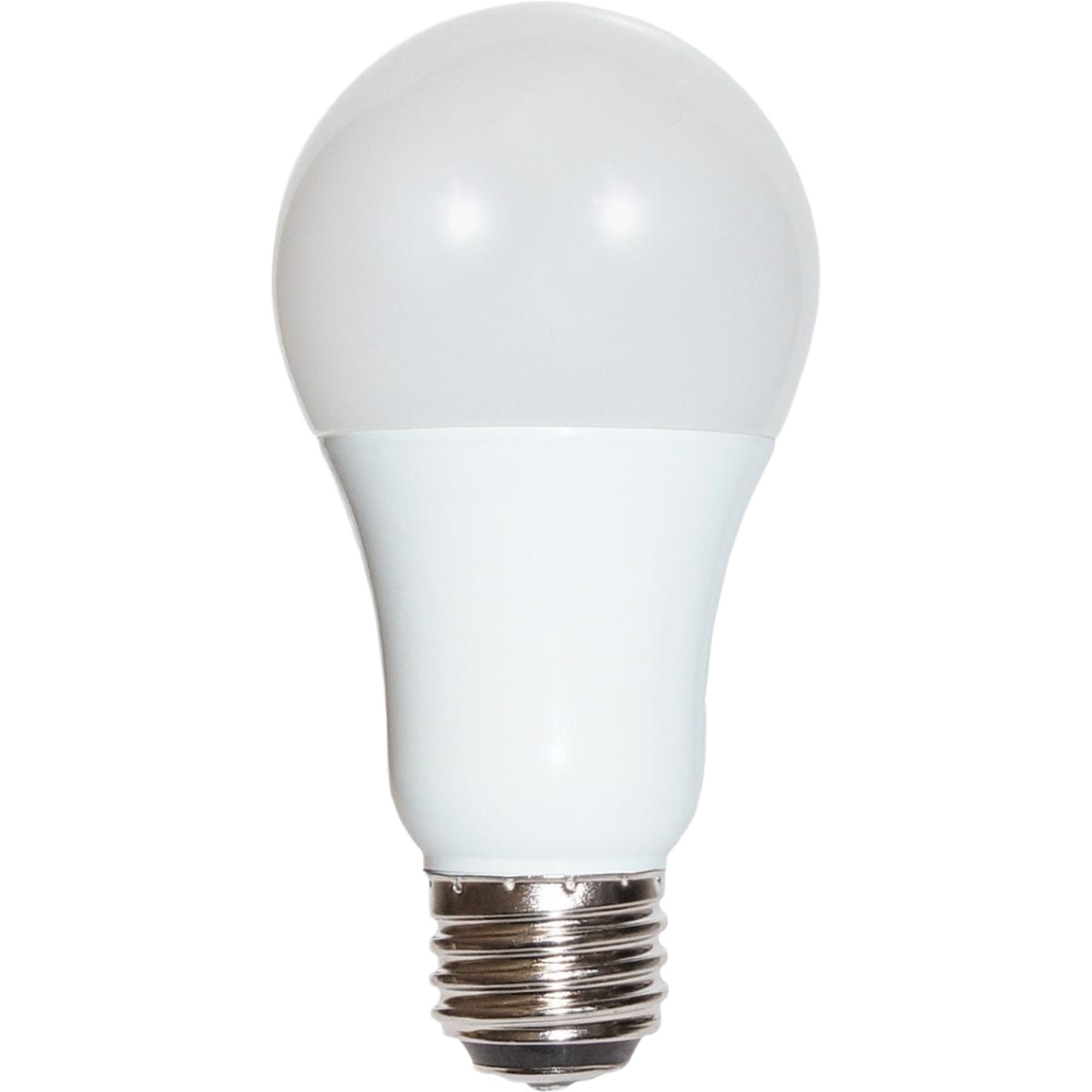 White A19 LED light bulb with medium base suitable for lighting and electrical home improvement projects
