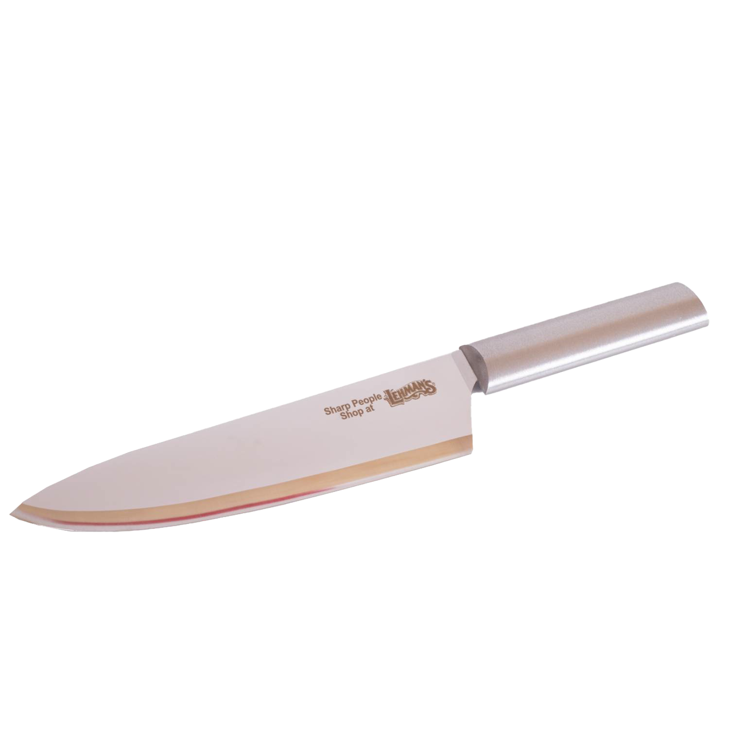 Stainless steel chef's knife with smooth handle, designed for kitchenware and cooking utensils collection under $100.