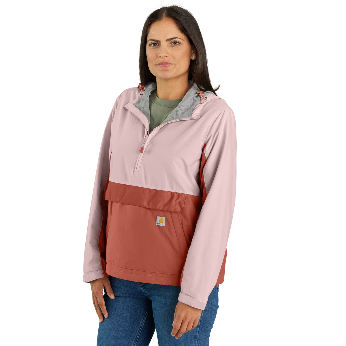 Carhartt Women's Rockford Anorak - Soft Rose/Saddle Red, Small