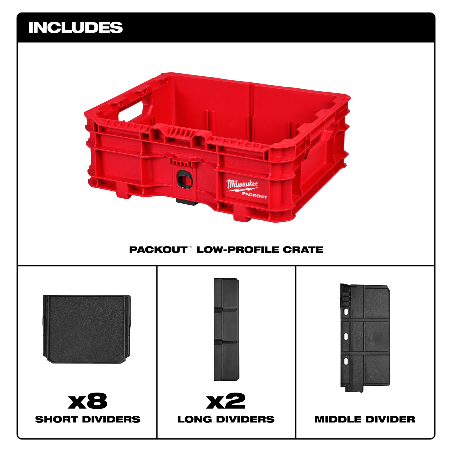 Milwaukee PACKOUT™ Low-Profile Crate