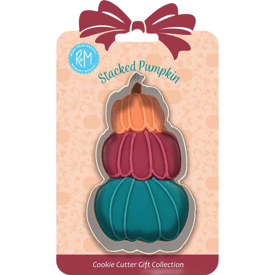 Tinplated steel cookie cutter shaped like three stacked pumpkins for baking in kitchenware and bakeware collections