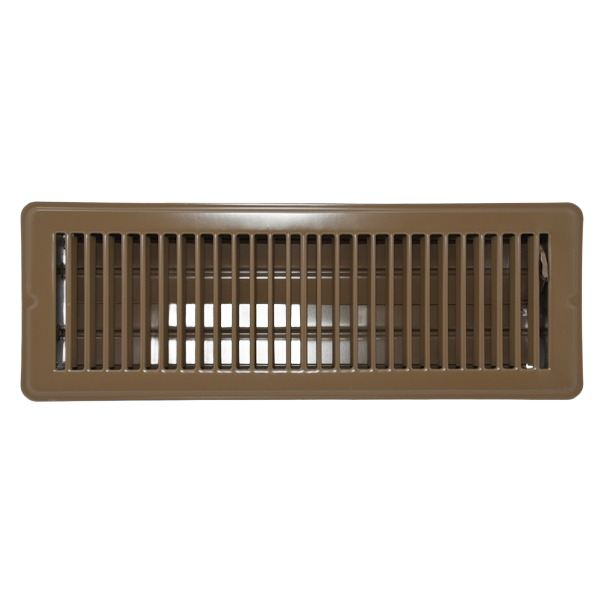 Brown steel floor vent with vertical slats for home plumbing and ventilation under $50 accessory