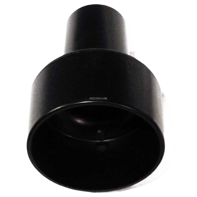 Black steel end coupling adapter designed for vacuum systems in tools and home improvement projects