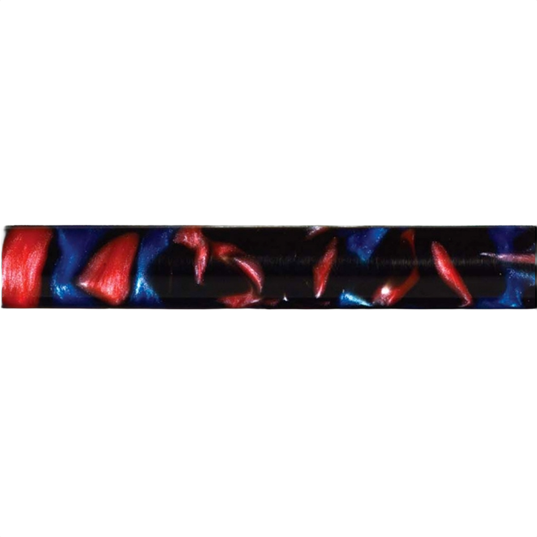 Red and black acrylic pen blank with swirling pattern for woodworking tools and home improvement projects under $50