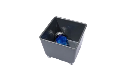 Compact slate organizing tray with small blue bottle inside, suitable for countertop storage and organization under $50 collection