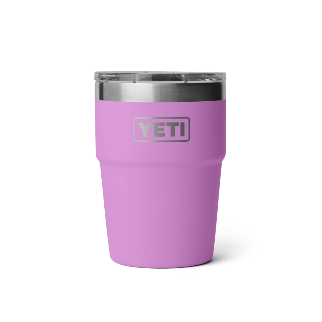 16 oz purple stackable insulated cup with clear lid made of durable stainless steel from drinkware collections