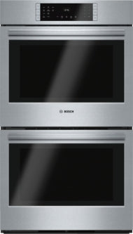 Bosch 800 Series double wall oven with stainless steel finish and touch controls from Wall Ovens collection
