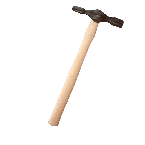 Lightweight pin hammer with wooden handle and dual metal heads for precision home improvement tasks