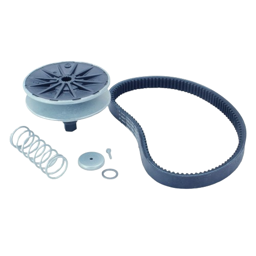 Variator pulley kit with belt, spring, and hardware for John Deere automotive tools and parts maintenance