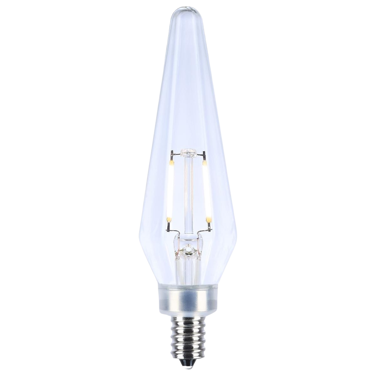 Prismatic LED candelabra bulb with visible filament, energy-saving indoor lighting for home improvement projects under $50 collection