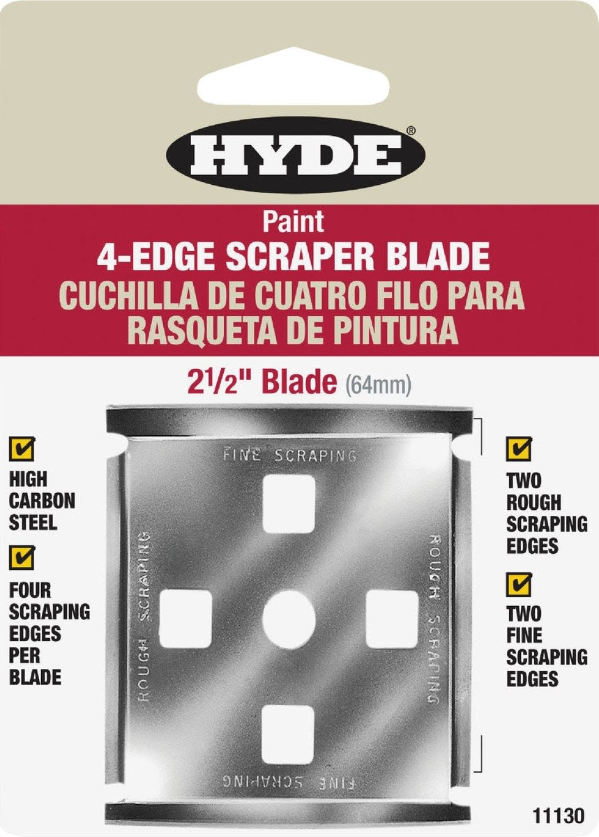 High-carbon steel scraper blade with four edges for versatile paint removal in paint and home improvement supplies collections