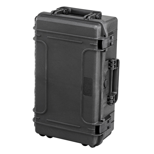Sturdy black storage case with secure latches and handle for workshop organization and tool storage solutions