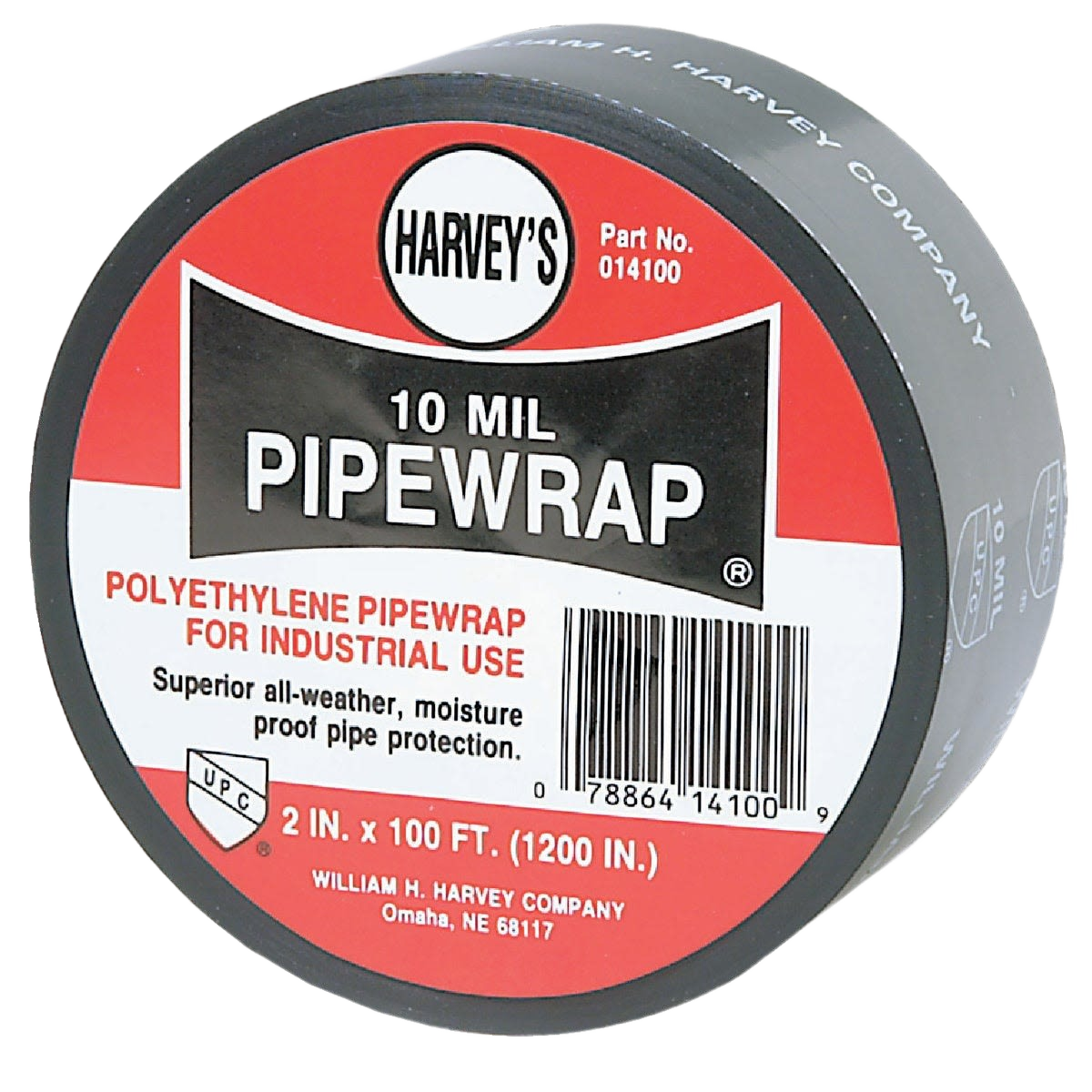 Black and red polyethylene pipe wrap roll for plumbing moisture protection in industrial and home improvement use