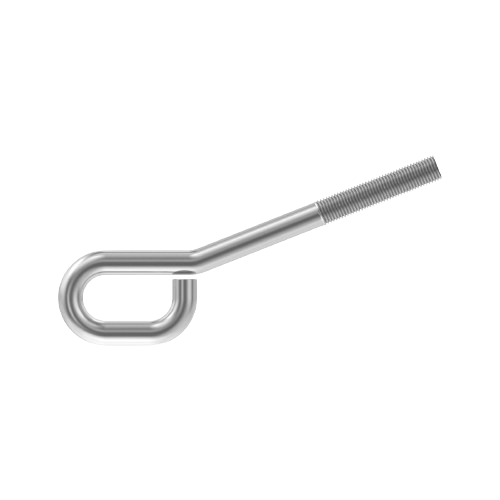 Silver-toned threaded rod with bent loop end for automotive and John Deere parts in tools and lubricants collections
