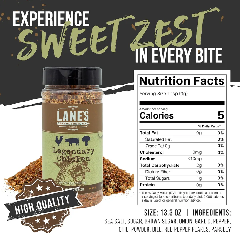 Lane's Legendary Chicken Seasoning & Rub, 13.3 oz.