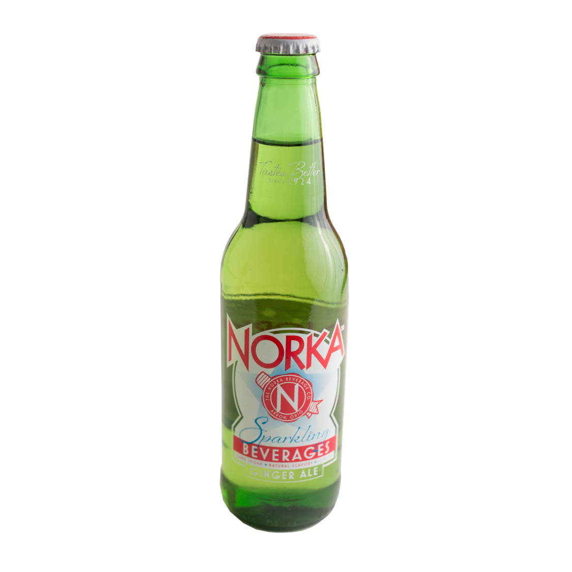Green glass bottle of NORKA sparkling ginger ale in drinks and food & beverage collections under $50