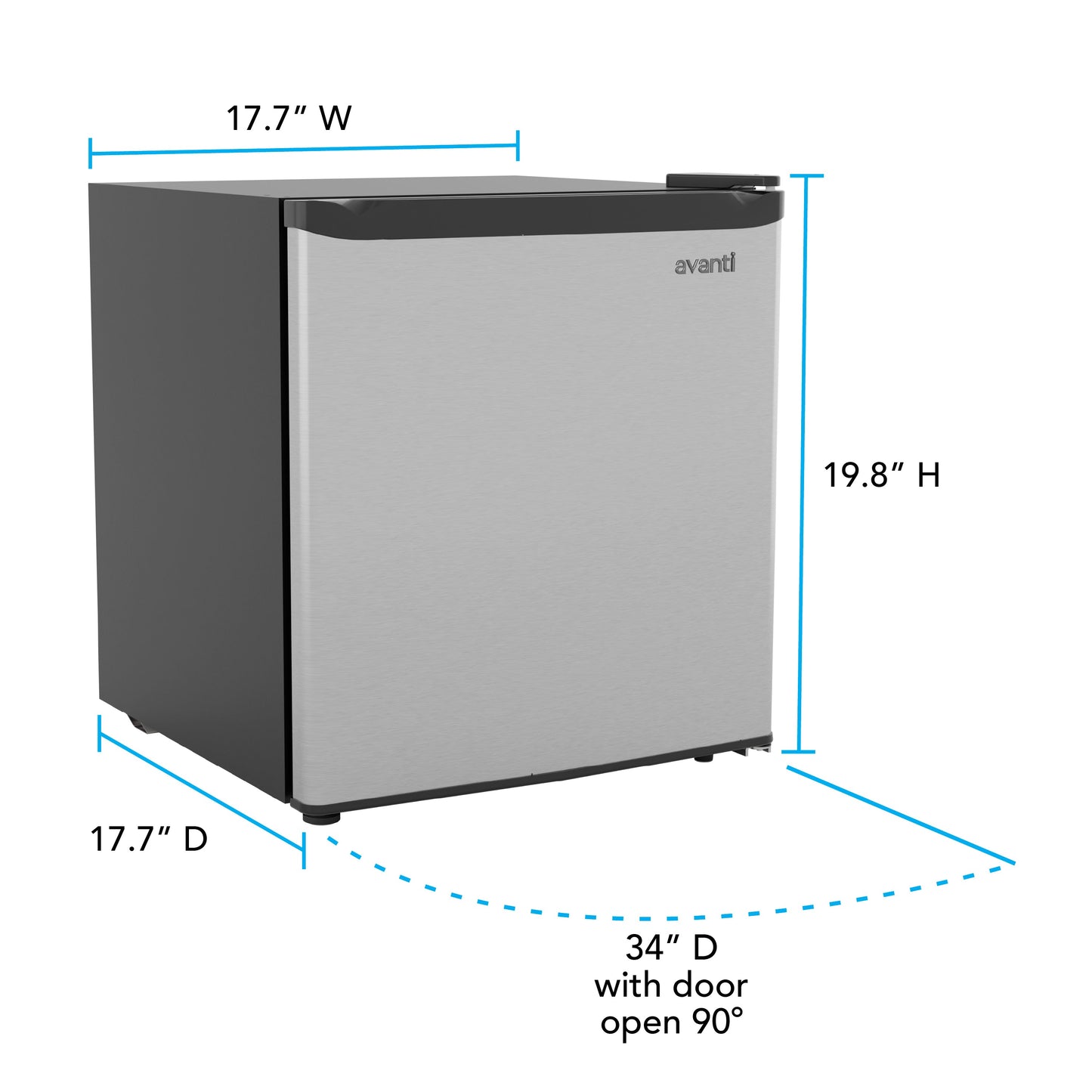 Avanti 1.6 Cu. Ft. Compact Refrigerator with Auto-Defrost - Stainless Steel