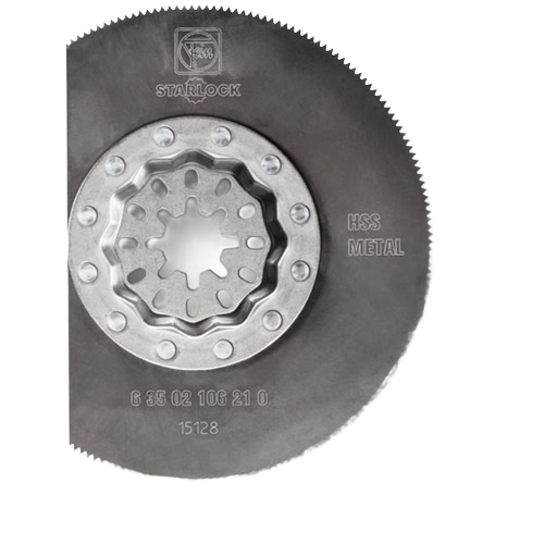 Segmented high-speed steel saw blade for cutting metal and plastics in woodworking and power tool accessories collections