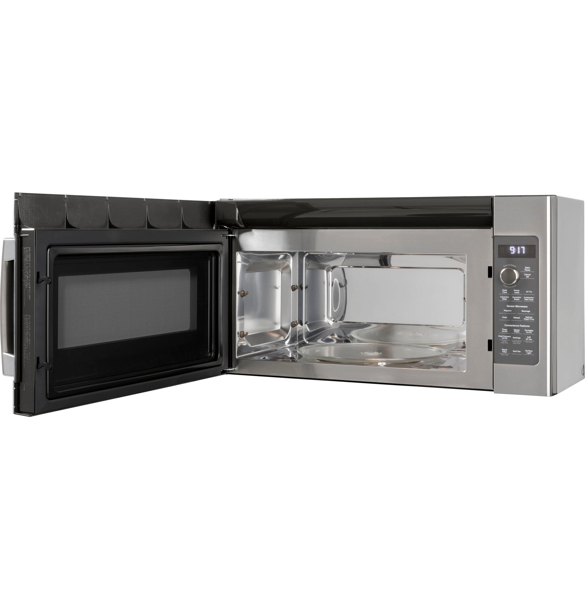Stainless steel convection microwave oven with open door and digital controls from Kitchen & Kitchenware collection