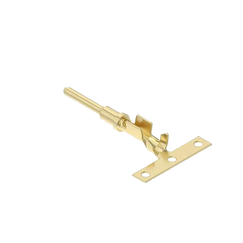 Gold-toned electrical connector terminal designed for secure wiring connections in tools and home improvement projects