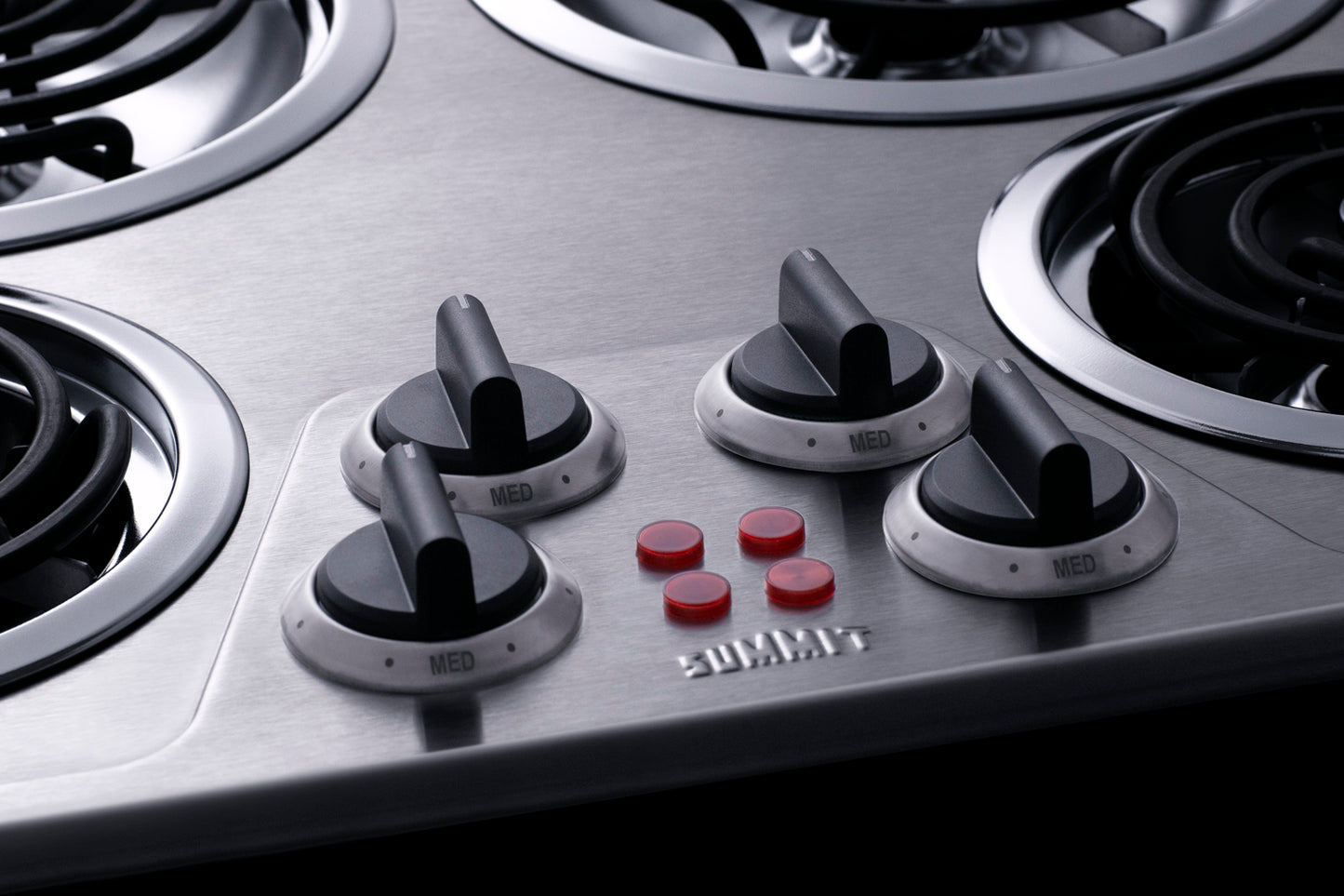 24" Wide 240V 4-Burner Coil Cooktop