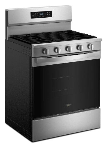 stainless steel 30-inch gas range with digital control panel and EZ-2-Lift hinged grates in appliances collection