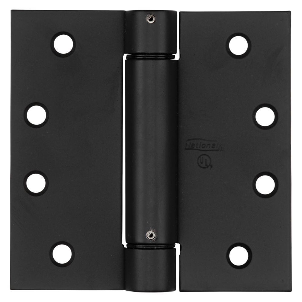 Matte black square door hinge with six mounting holes for durable home improvement and hardware projects under $50