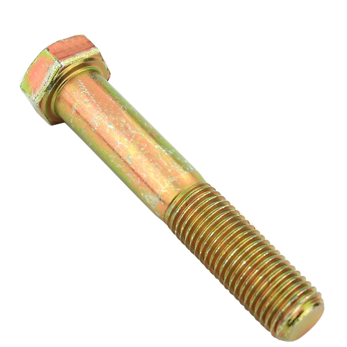 Yellow zinc-coated hex cap screw with partial threading for John Deere hardware in parts and lubricants under $50 category