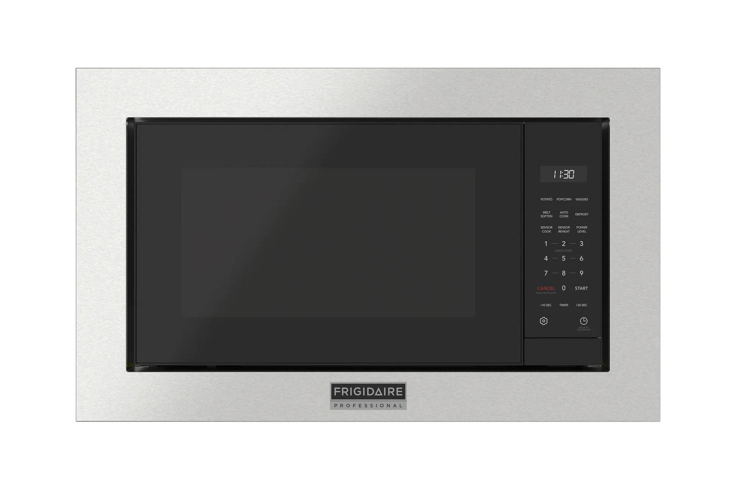 Built-in microwave with smooth stainless steel trim kit and digital control panel from Appliance Parts & Accessories collection