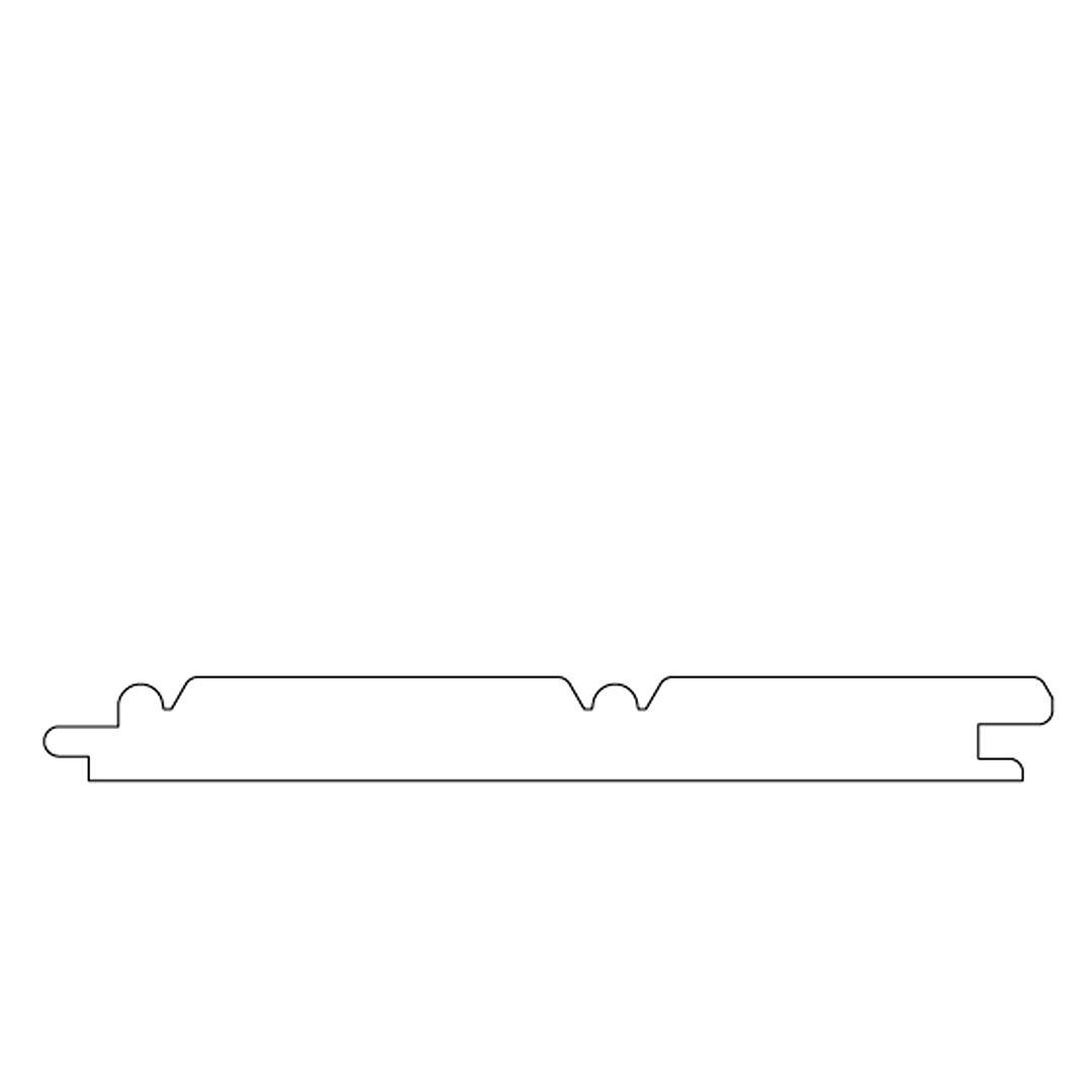 Profile view of beaded planking panel with tongue and groove edges for home improvement projects