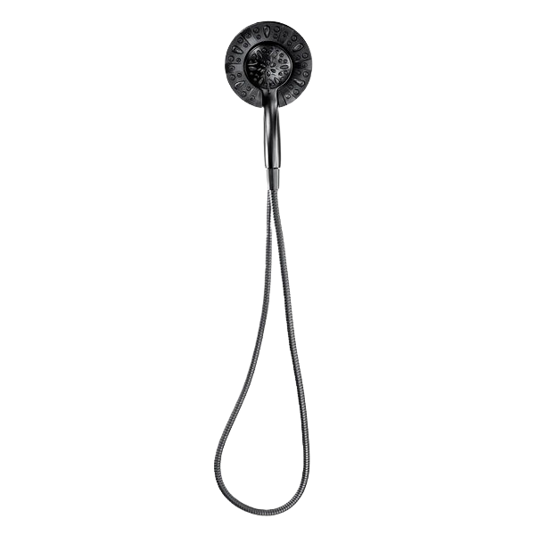 Black handheld combo showerhead with flexible hose for bathroom and plumbing fixtures under $100 collection