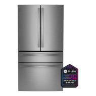 GE Profile™ ENERGY STAR® 23.3 Cu. Ft. Smart Counter-Depth Fingerprint Resistant 4-Door French-Door Refrigerator with Door In Door