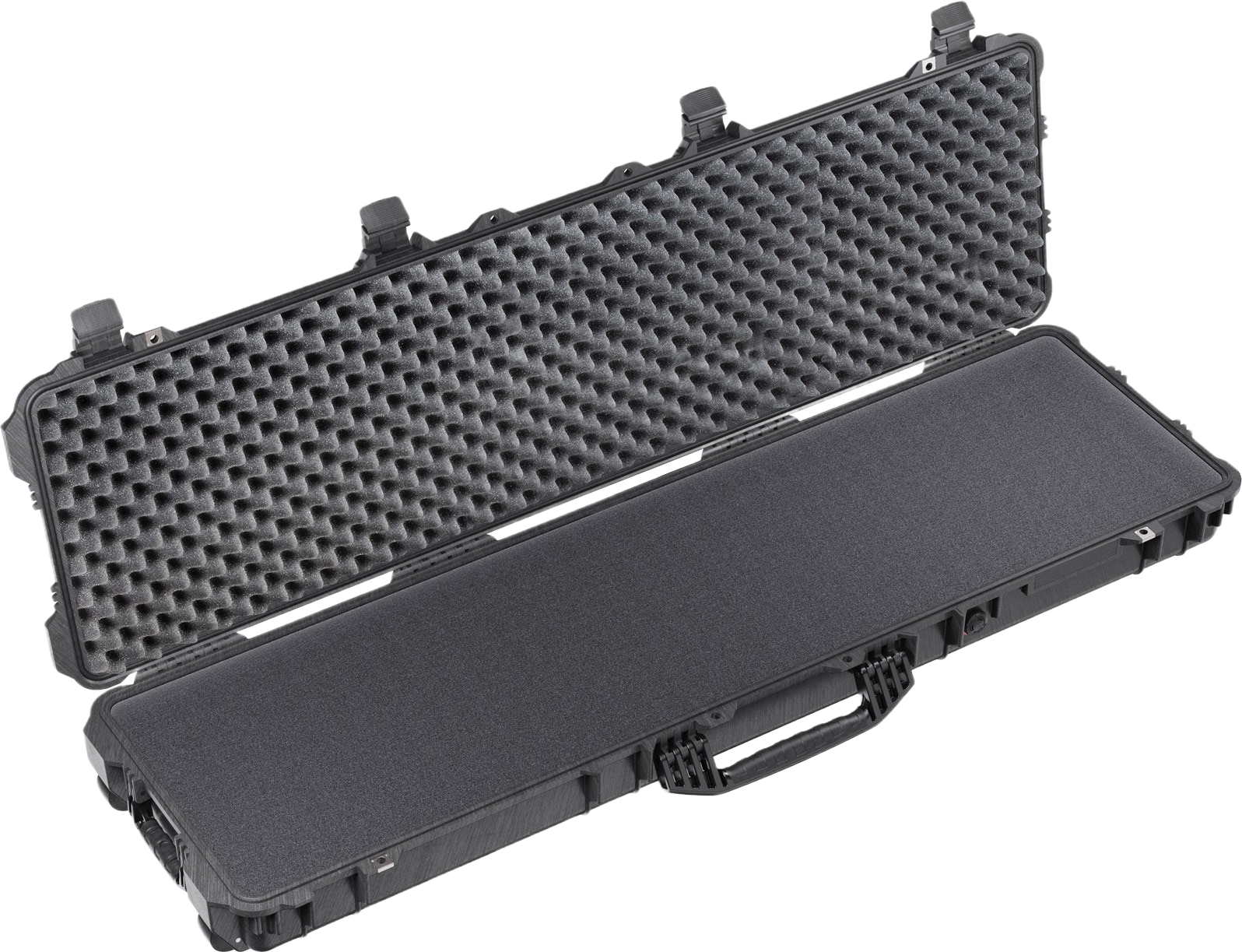 Black hard protective case with foam interior for secure storage and organization in dorm or home improvement settings