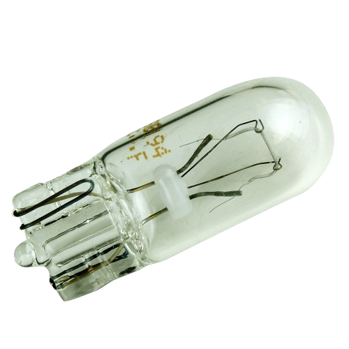 Clear 14-volt replacement light bulb with visible filament for automotive and home improvement use