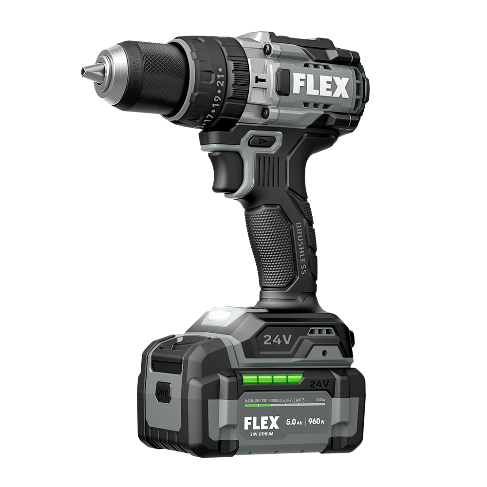 FLEX 24V 1/2" 2-Speed Hammer Drill with Turbo Mode Kit